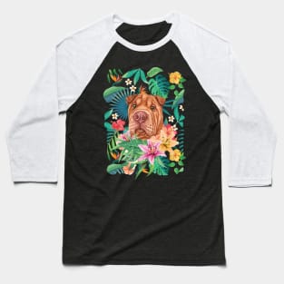 Tropical Red Shar Pei 1 Baseball T-Shirt